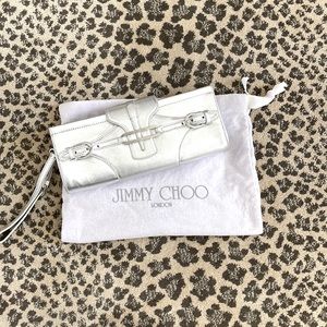 Jimmy Choo Tulita Ciggy Metallic Leather Wristlet